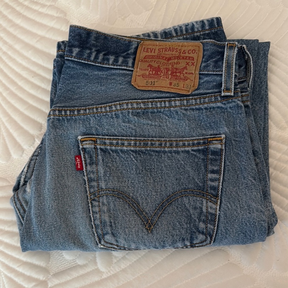 Levi's 501 Blue Straight Jeans Classic Denim